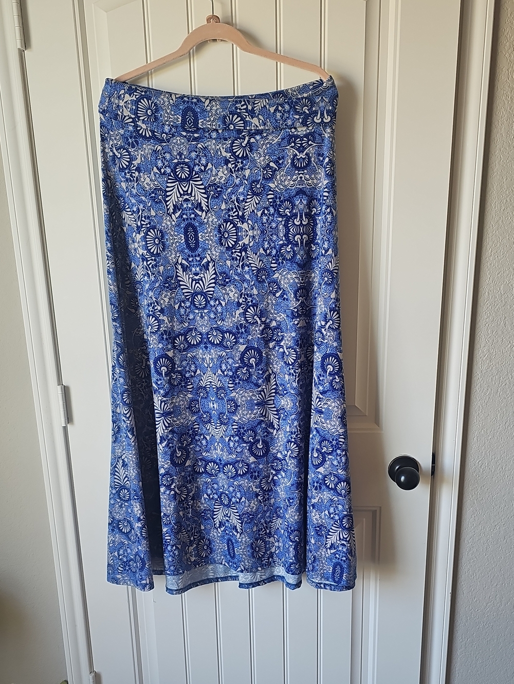 LuLaRoe Royal Blue Floral Maxi Skirt